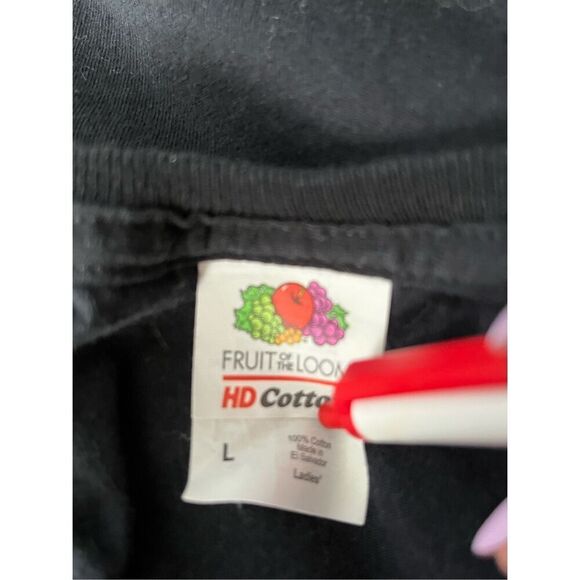 Fruit of the Loom Women’s L All You Need Is Love & a Great Dane Tee Black with L - Picture 5 of 8